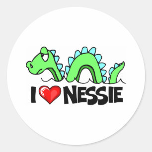 I Kärlek Nessie Runt Klistermärke
