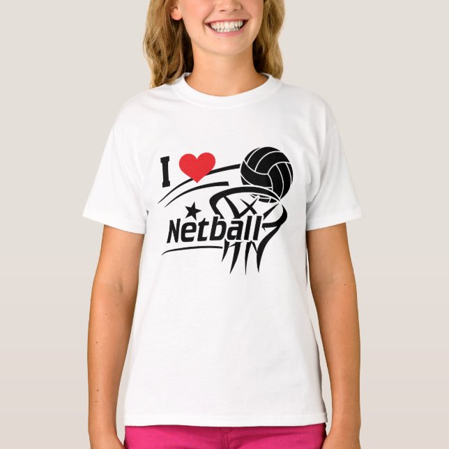 I Kärlek Netball T-shirt (Framsida)