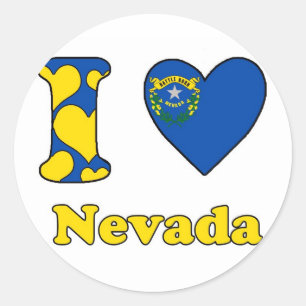 I kärlek Nevada Runt Klistermärke