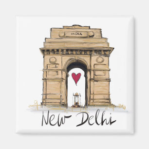 I kärlek New Delhi Magnet