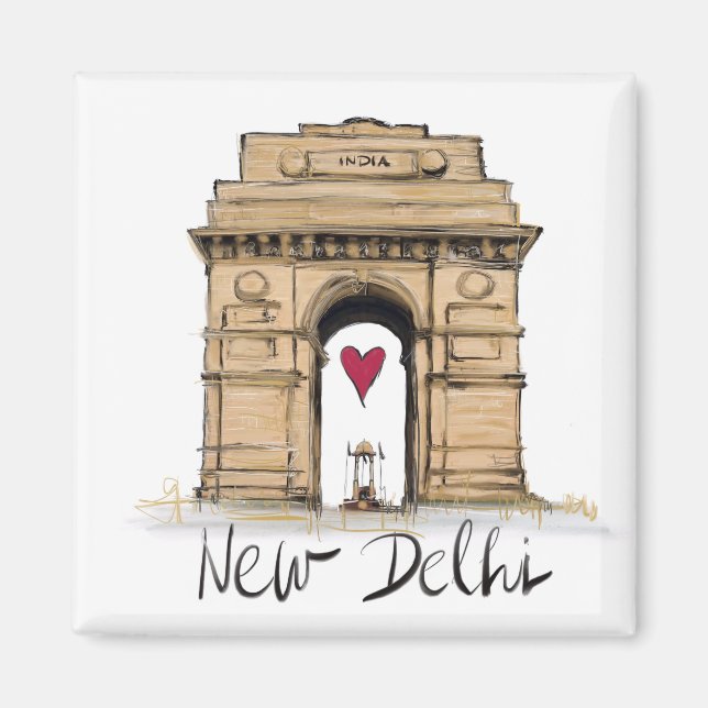 I kärlek New Delhi Magnet (Framsidan)