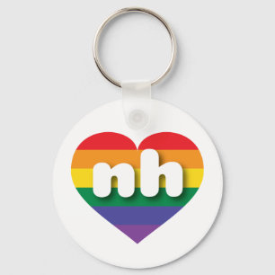 I kärlek New Hampshire Gay pride Rainbow Heart Nyckelring