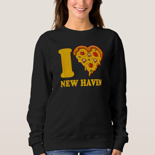 I Kärlek New Haven Connecticut Pizza... T Shirt (Framsida)