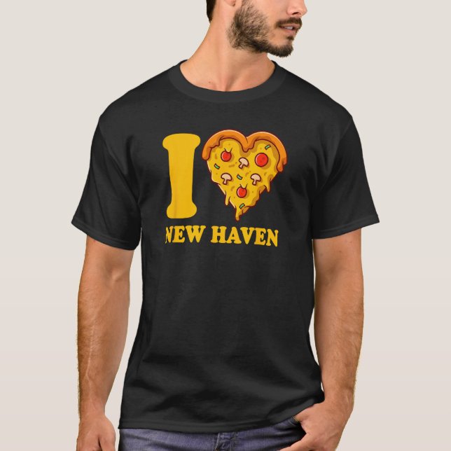 I Kärlek New Haven Connecticut Pizza... T Shirt (Framsida)