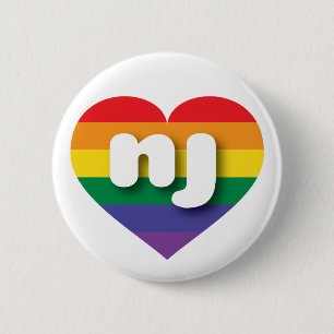 I kärlek New jersey Gay pride Rainbow Heart Knapp