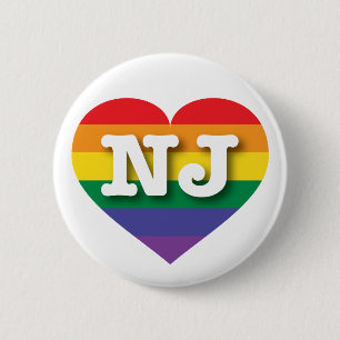 I kärlek New jersey Gay pride Rainbow Heart Knapp