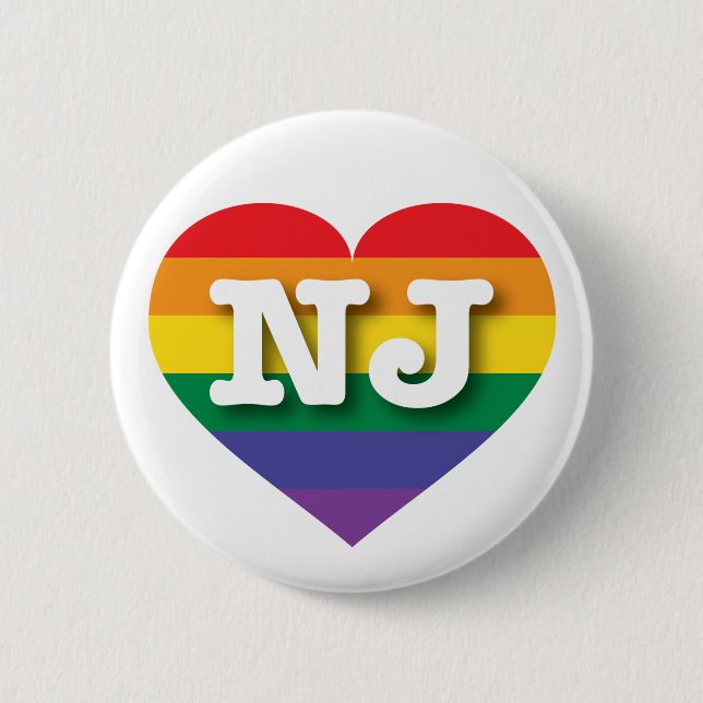 I kärlek New jersey Gay pride Rainbow Heart Knapp (Framsida)
