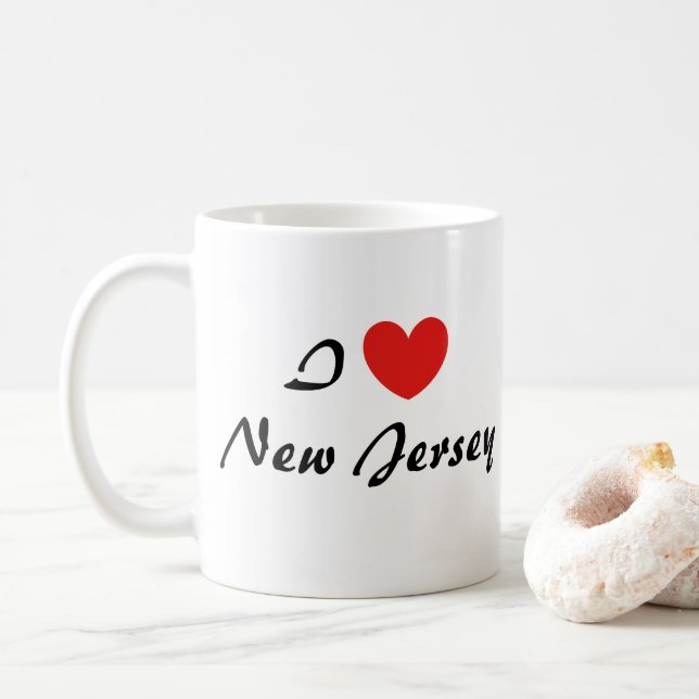 I Kärlek New jersey Heart Typography Coffee Mugg (Med munk)