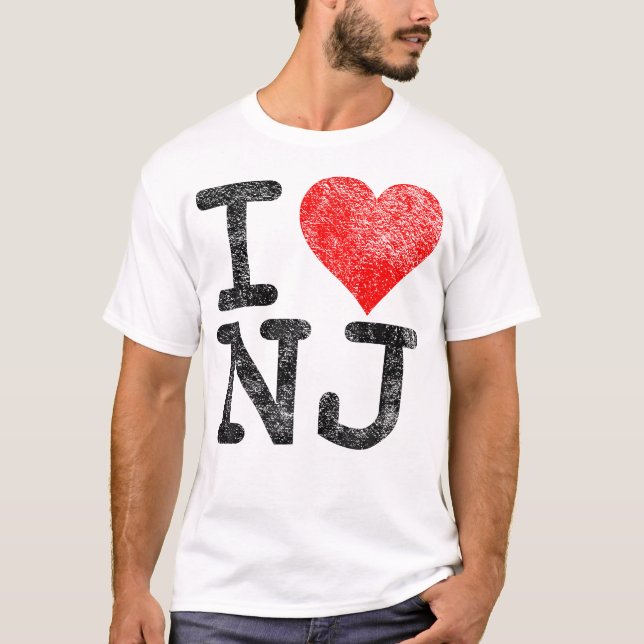 I Kärlek New jersey I Heart Nj T Shirt (Framsida)