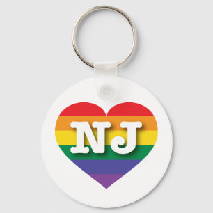 I Kärlek New jersey Rainbow Heart Nyckelring