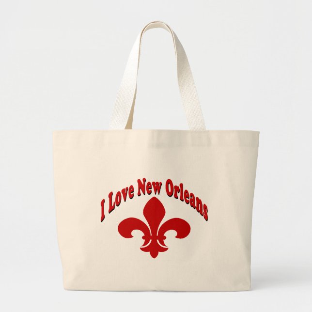 I Kärlek New Orleans Fleur De Lis Jumbo Tygkasse (Framsidan)