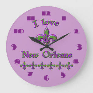 I Kärlek New Orleans Wall Clock Stor Klocka