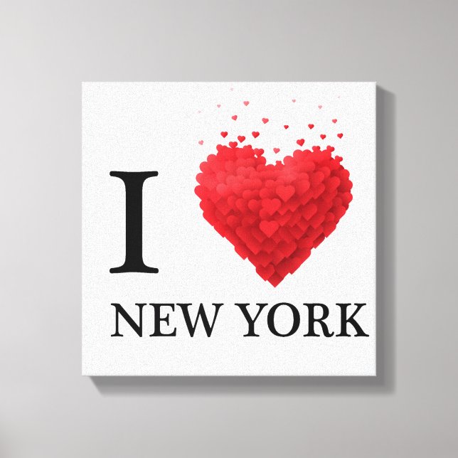 I Kärlek New York Hearts Canvastryck (Framsida)