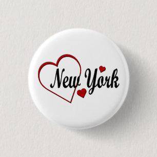 I Kärlek New York Hearts Knapp