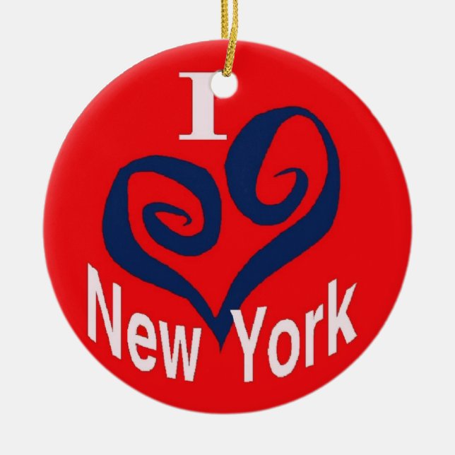 I Kärlek New York Julgransprydnad Keramik (Framsidan)
