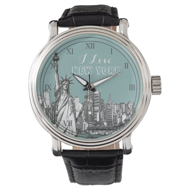 I Kärlek New York Modern Travel Armbandsur (Framsida)
