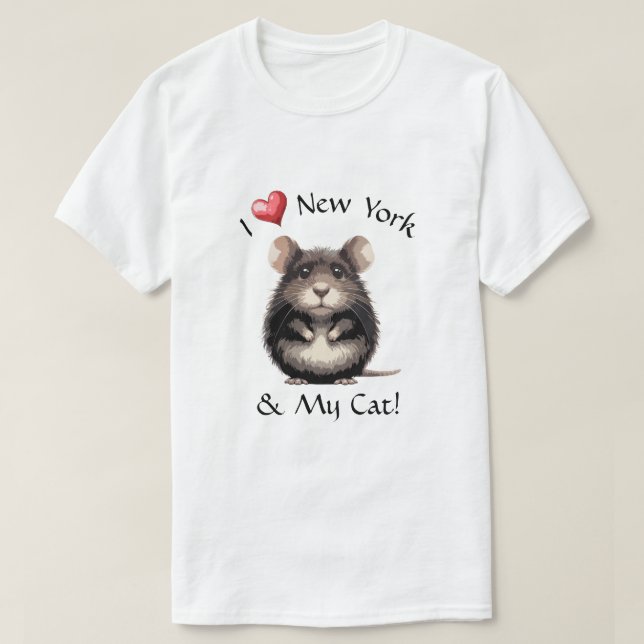 I Kärlek New York & My Cat T Shirt (Design framsida)