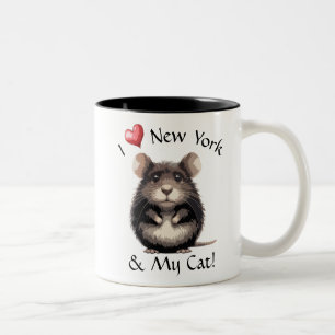 I Kärlek New York & My Cat Två-Tonad Mugg