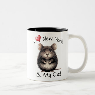 I Kärlek New York & My Cat Två-Tonad Mugg