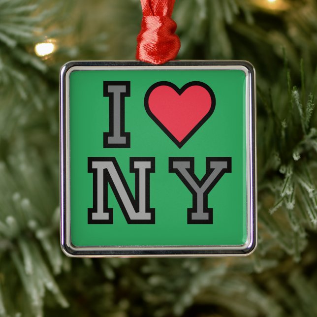 I Kärlek New York - Ornament Grönt Red & Grått (Träd)