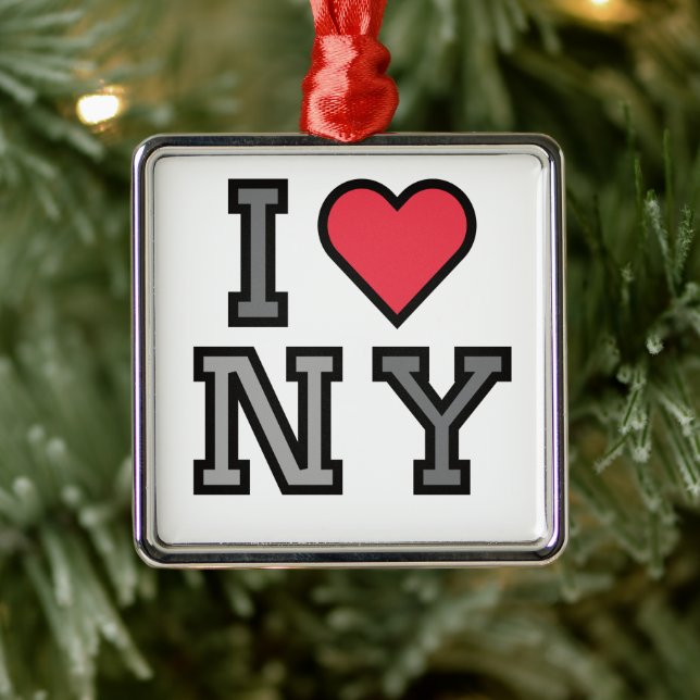 I Kärlek New York - Ornament White Red & Grått (Träd)