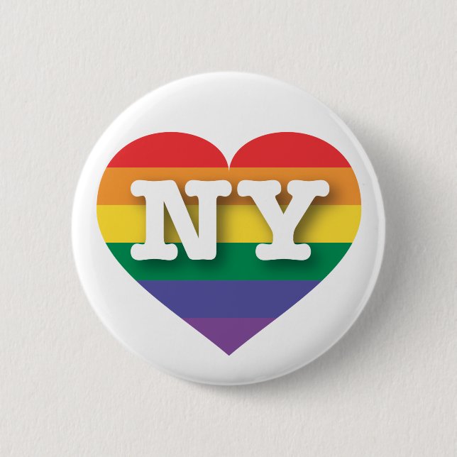 I Kärlek New York Rainbow Heart Knapp (Framsida)