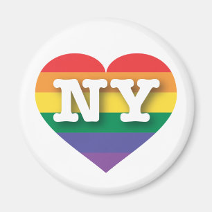 I Kärlek New York Rainbow Heart Magnet