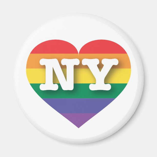 I Kärlek New York Rainbow Heart Magnet (Framsidan)