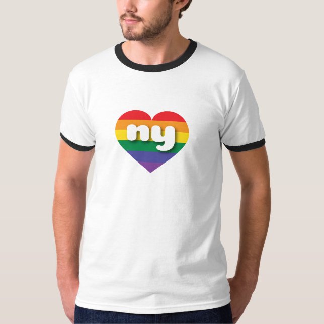 I Kärlek New York Rainbow Heart Tee (Framsida)