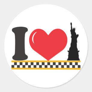 I Kärlek New York Runt Klistermärke