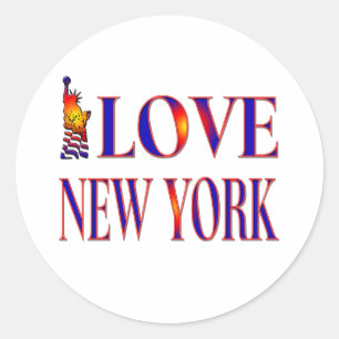 I KÄRLEK NEW YORK RUNT KLISTERMÄRKE