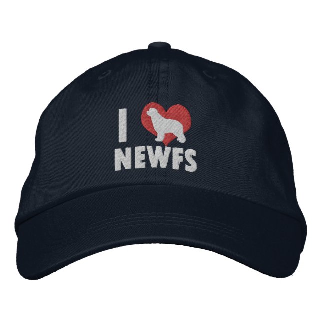 I Kärlek Newfs Embroized Hat (Mörk) Broderad Keps (Framsida)