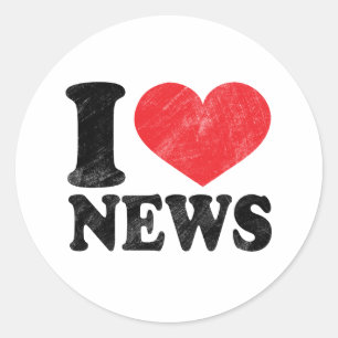 I Kärlek News Runt Klistermärke