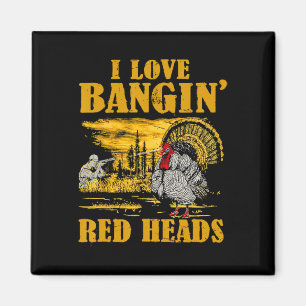 I Kärlek Ngin's Red Head Funny Turkey Hunting Magnet