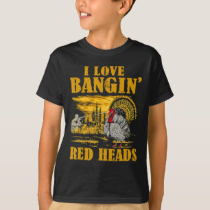 I Kärlek Ngin's Red Head Funny Turkey Hunting T Shirt