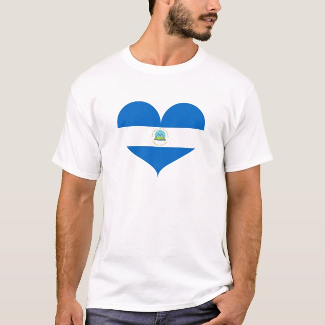 I Kärlek Nicaragua Flagga T Shirt (Framsida)