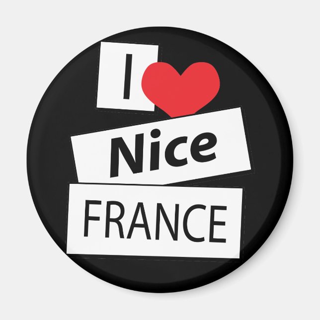 I Kärlek Nice Frankrike Magnet (Framsidan)
