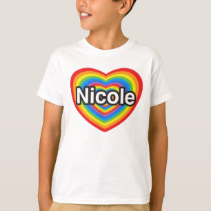 I kärlek Nicole. Jag kärlek dig Nicole. Hjärta Tee Shirt