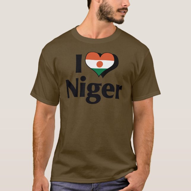 I Kärlek Niger Flagga Shirt T Shirt (Framsida)