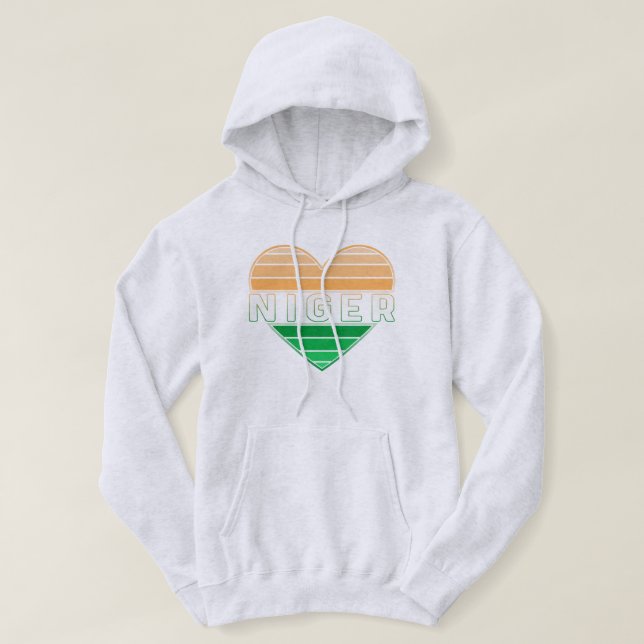I Kärlek Niger, Nigerien Heart Hoodie (Design framsida)