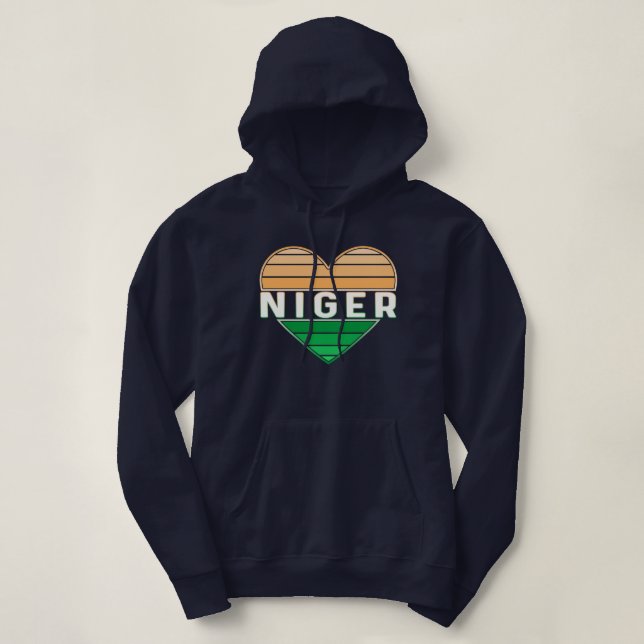 I Kärlek Niger, Nigerien Heart T Shirt (Design framsida)