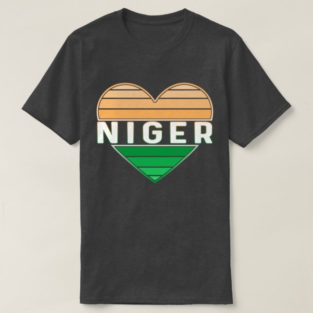 I Kärlek Niger, Nigerien Heart T Shirt (Design framsida)