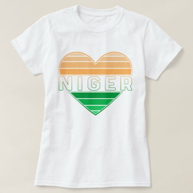 I Kärlek Niger, Nigerien Heart T Shirt (Design framsida)
