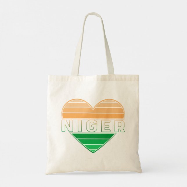 I Kärlek Niger, Nigerien Heart Tygkasse (Baksida)