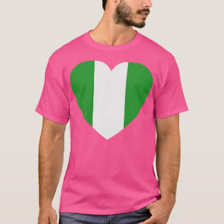 I Kärlek Nigeria HeartShaped Nigerian Flagga T Shirt