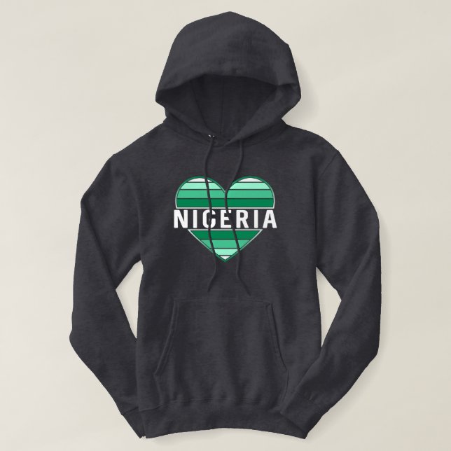 I Kärlek Nigeria, Nigerias hjärta Hoodie (Design framsida)