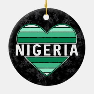 I Kärlek Nigeria, Nigerias hjärta Julgransprydnad Keramik