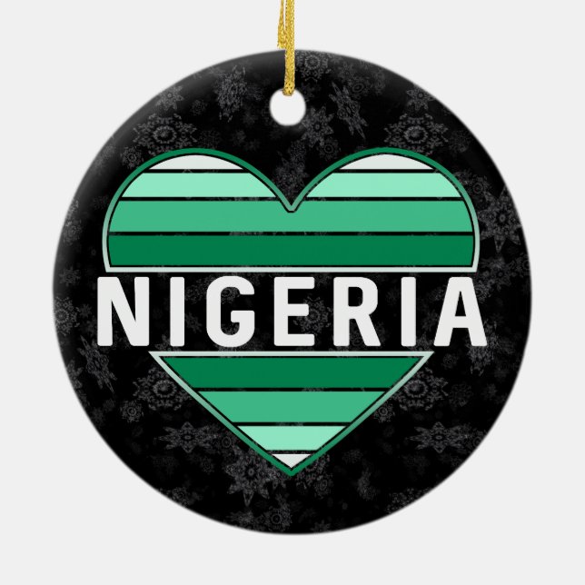 I Kärlek Nigeria, Nigerias hjärta Julgransprydnad Keramik (Baksidan)