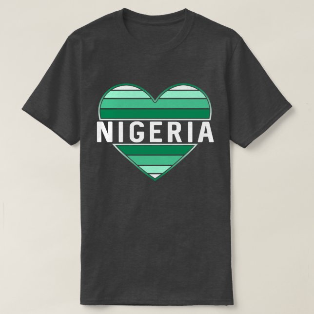 I Kärlek Nigeria, Nigerias hjärta T Shirt (Design framsida)