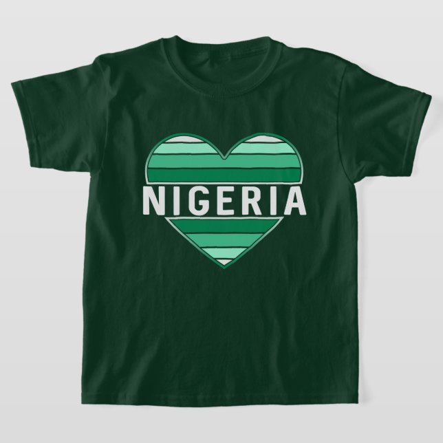 I Kärlek Nigeria, Nigerias hjärta T Shirt (Laydown)